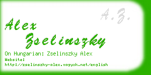 alex zselinszky business card